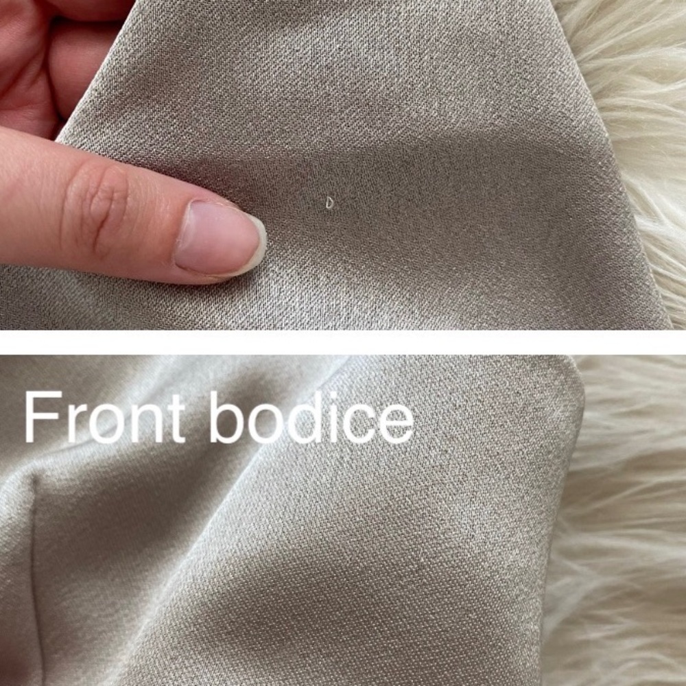 Bec + Bridge Stone Grey Satin Colorblock Felix V Cut Out Maxi Dress - Picture 13 of 14